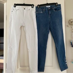 Michael Kors White size 4 and CeCe Blue Skinny Jeans size 6 VGUC